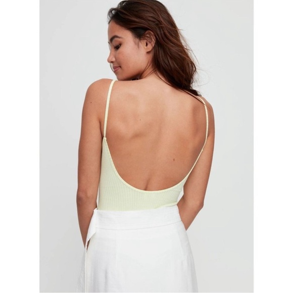 Aritzia WILFRED Annecy Black Ribbed Square Neck Thong Bodysuit, Size M - Picture 12 of 15